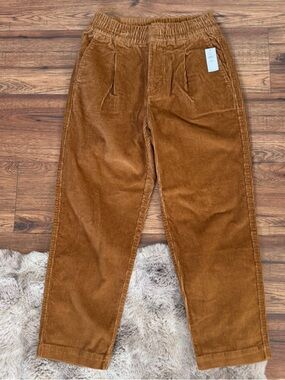 Gap Women’s Brown Corduroy Pants Straight Leg Stretch Waist NEW Small Petite